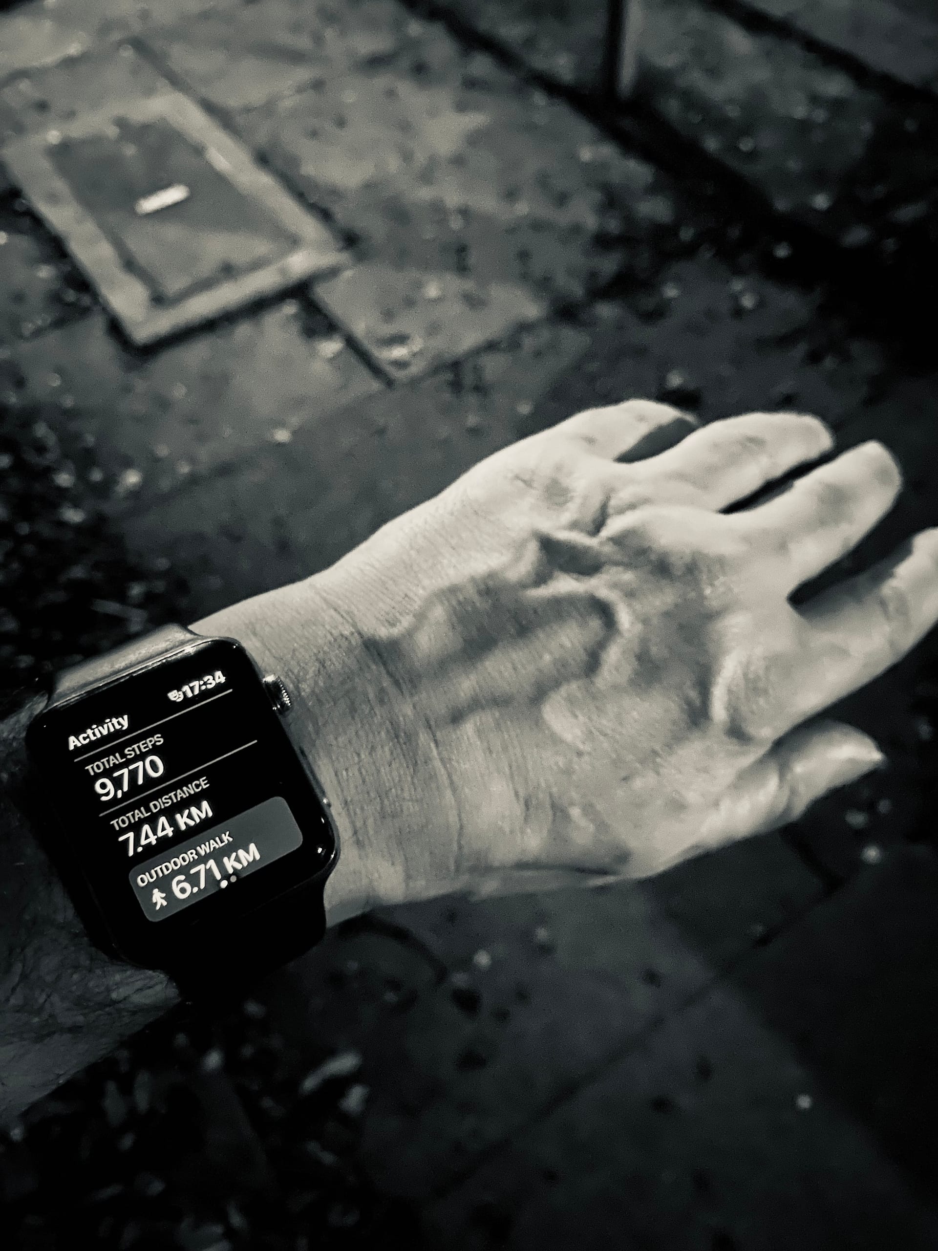 Steps monitored on a smart watch