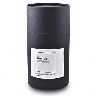 The Twelfth Element Magnesium Body Soak Post-Exercise Bath Salts with Eucalyptus and Mint Refill Black Tube